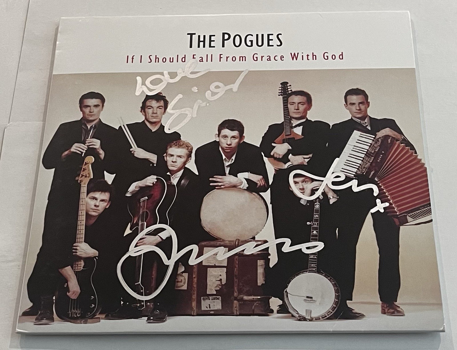 THE POGUES SIGNED IF I SHOULD FALL FROM GRACE WITH GOD LP VINYL RECORD ALBUM JSA