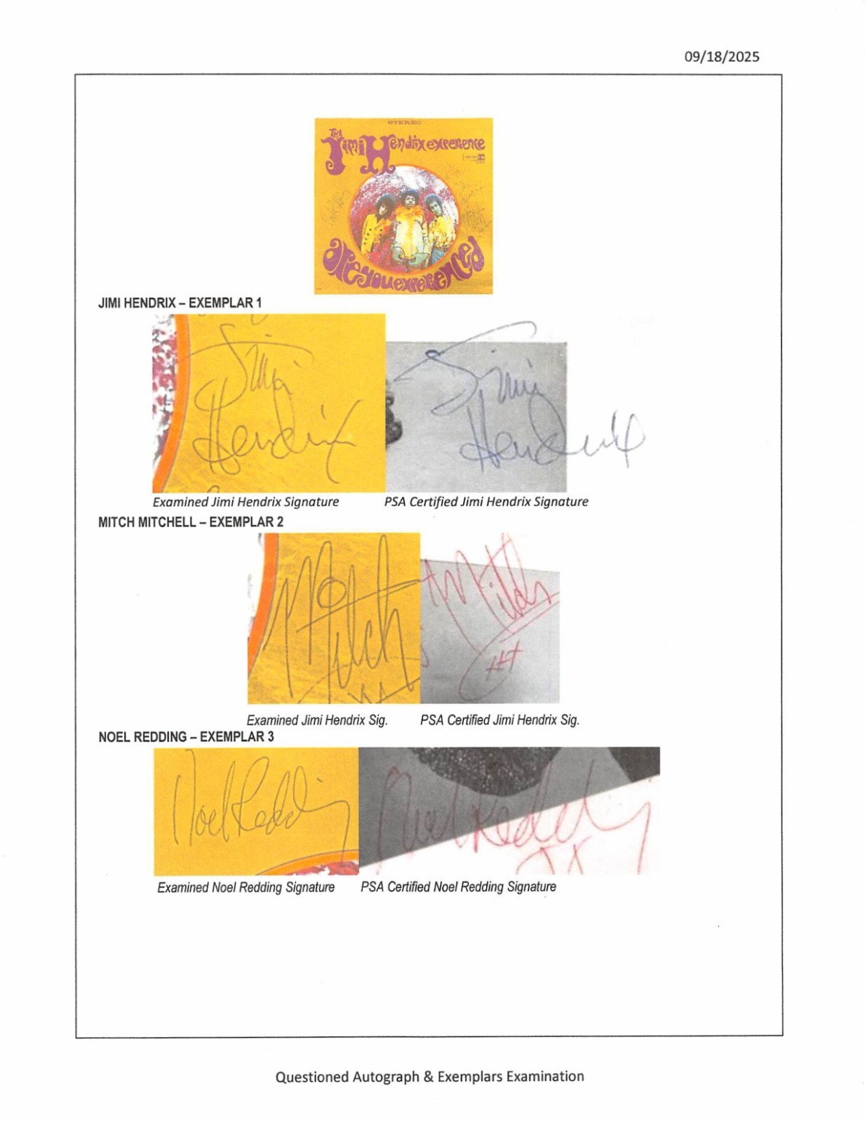 Jimi Hendrix Experience Signed Are You Experienced Noel Redding Mitch Mitchell
