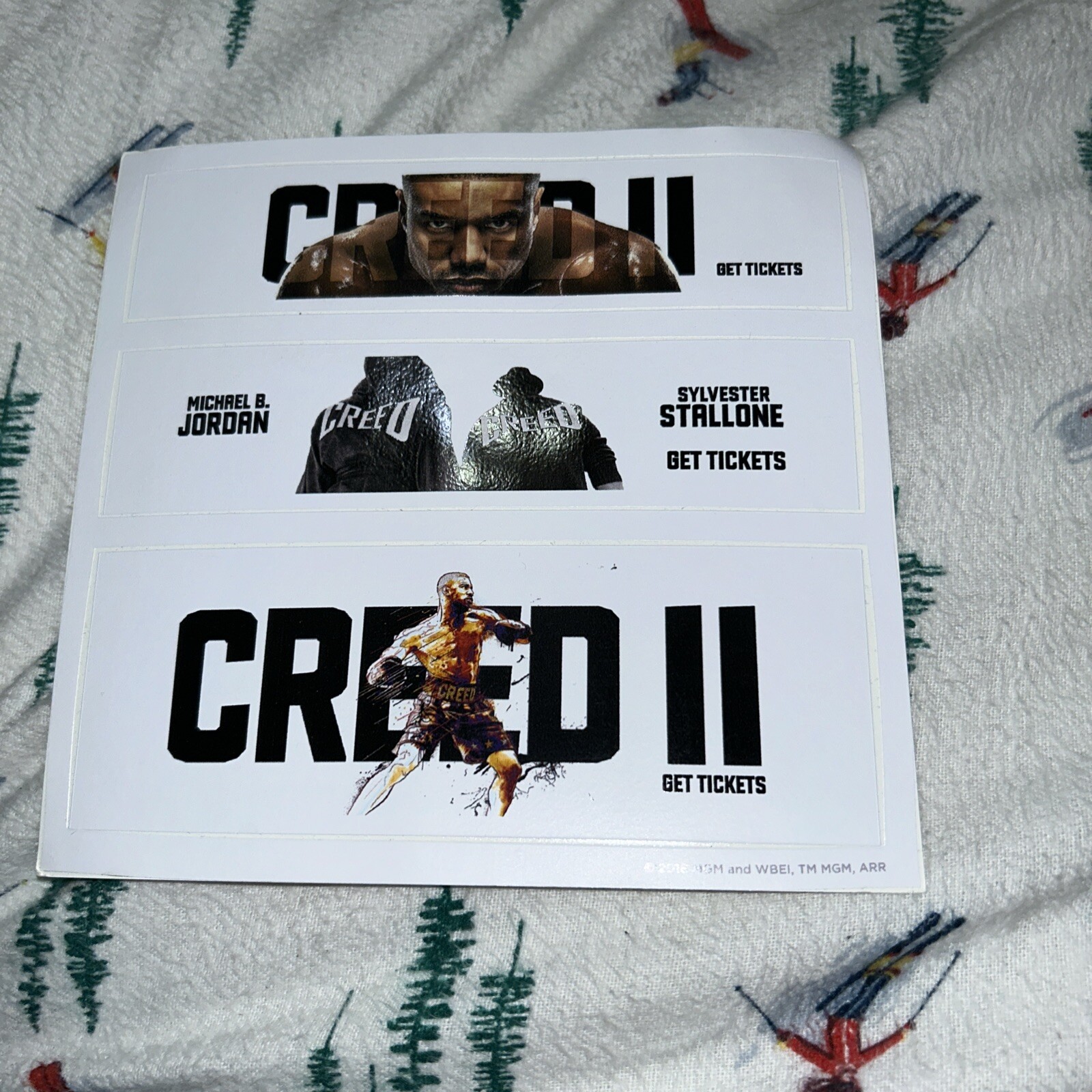 Creed 2 Three Small Stickers 2018 MGM