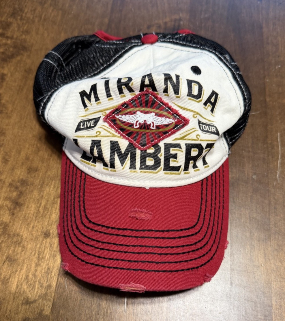 Miranda Lambert-Distressed Live Tour-Red/Black/White Snapback Trucker Hat/Cap