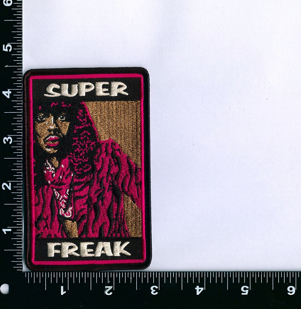 SUPER FREAK Embroidered “R&B” Patch – Wax Back with merrowed edge 4 3/8″ X 2 3/4