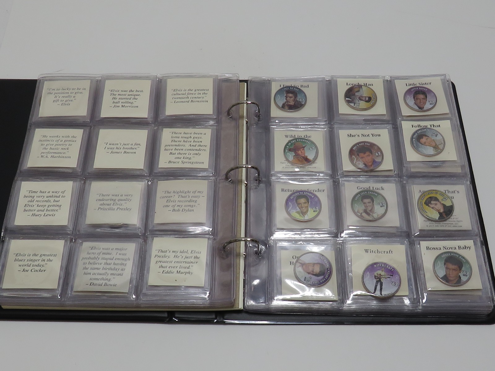 THE ELVIS PRESLEY COIN COLLECTION/HISTORY TIMELINE/FILM CAREER- 116 coins**