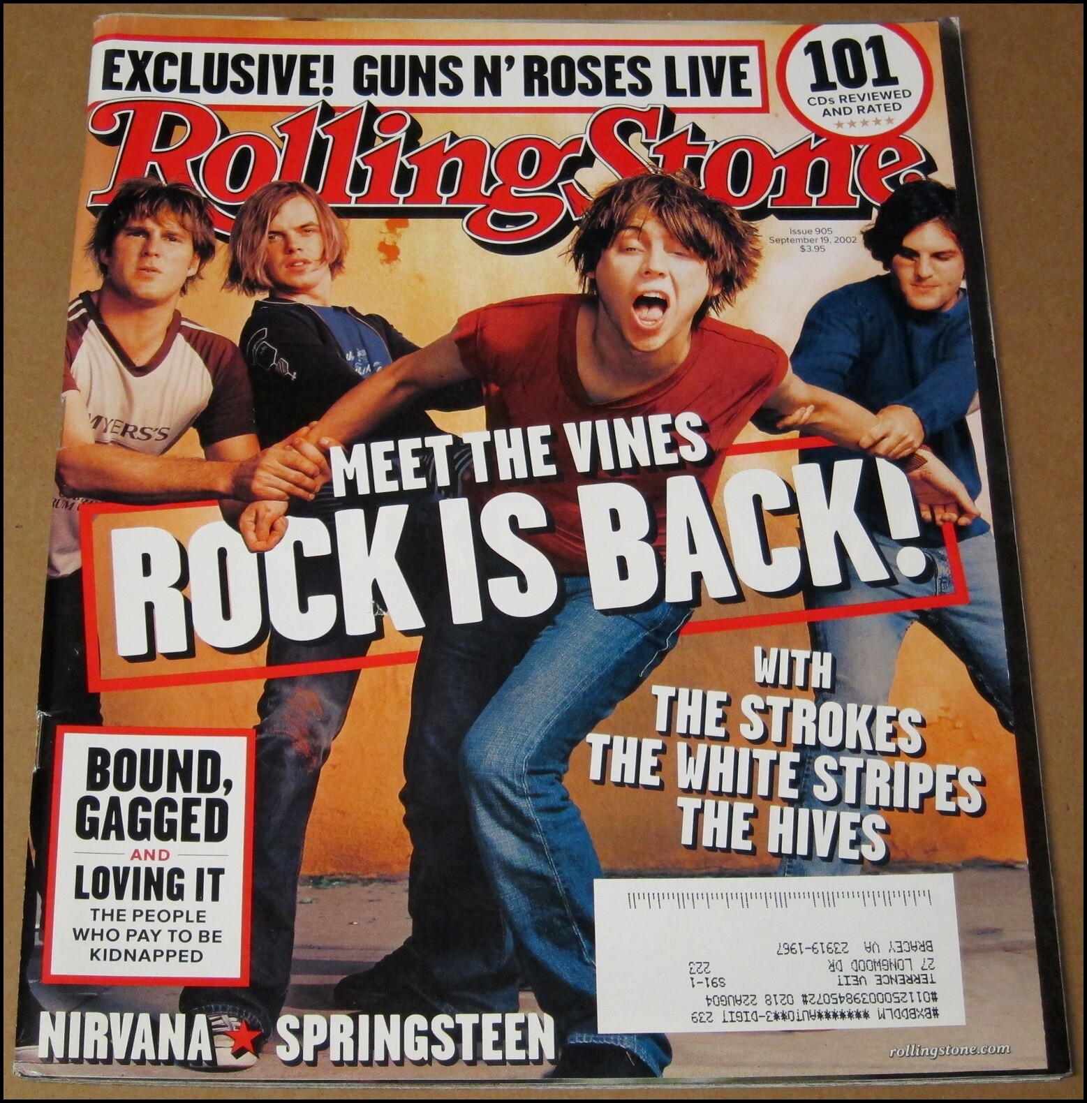 9/19/2002 Rolling Stone Magazine The Vines 9/11 Then and Now Coldplay Palahniuk