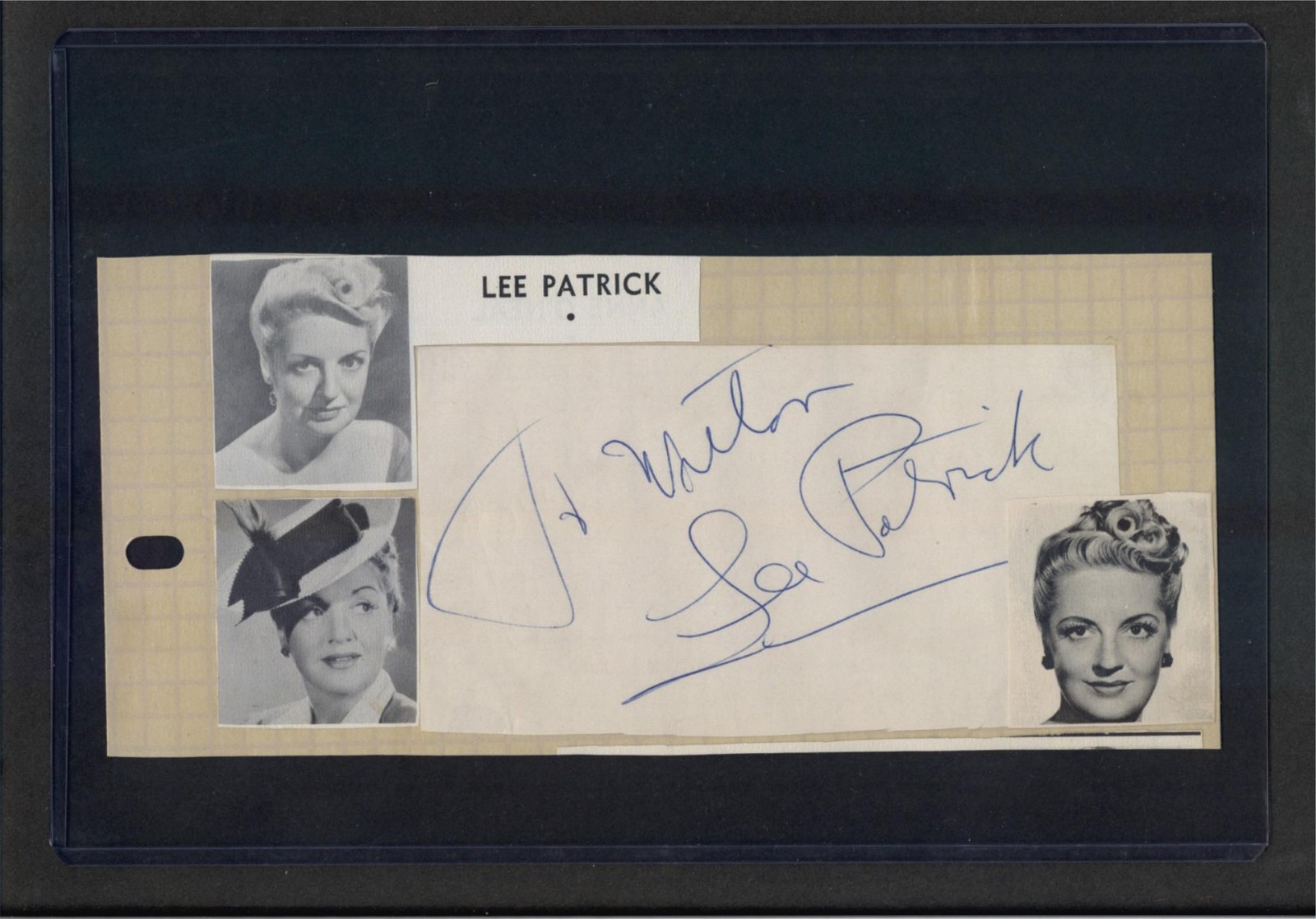 Lee Patrick – Maltese Falcon – Signed Autograph Scrapbook Page – Ray Danton*