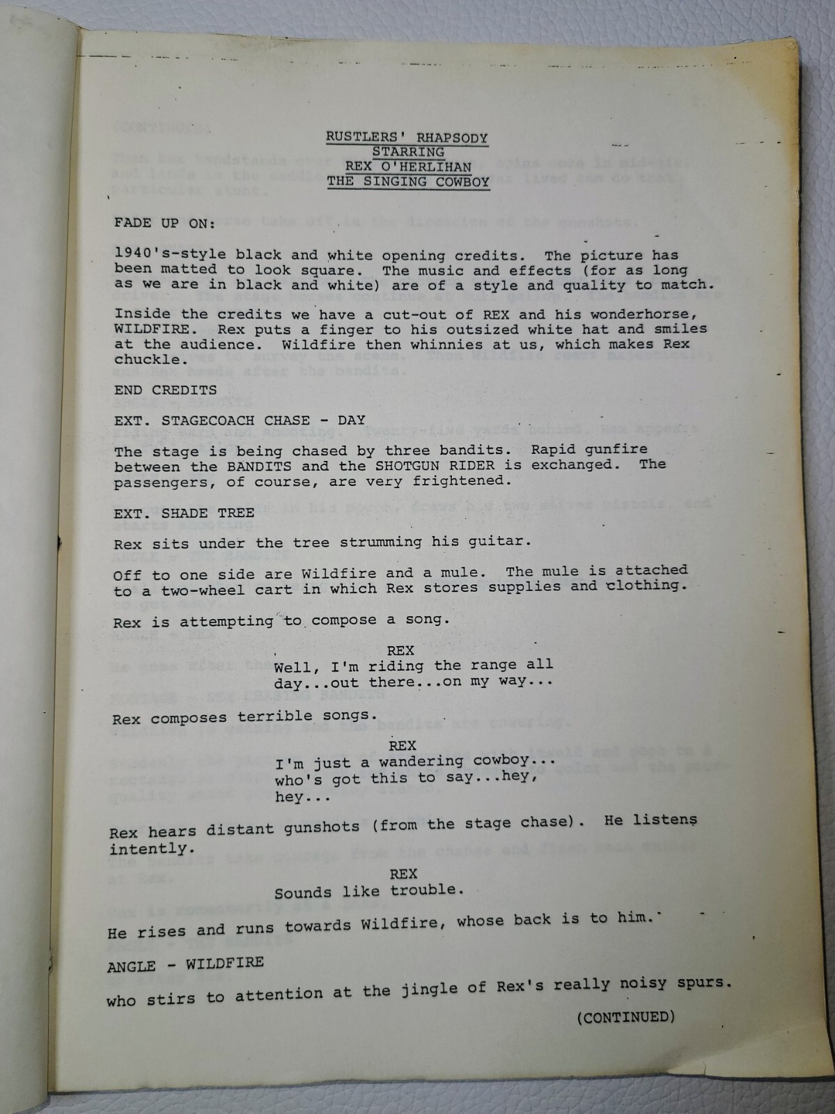 Rustler’s Rhapsody Screenplay Script 1984 Hugh Wilson Tom Berenger Vintage HTF