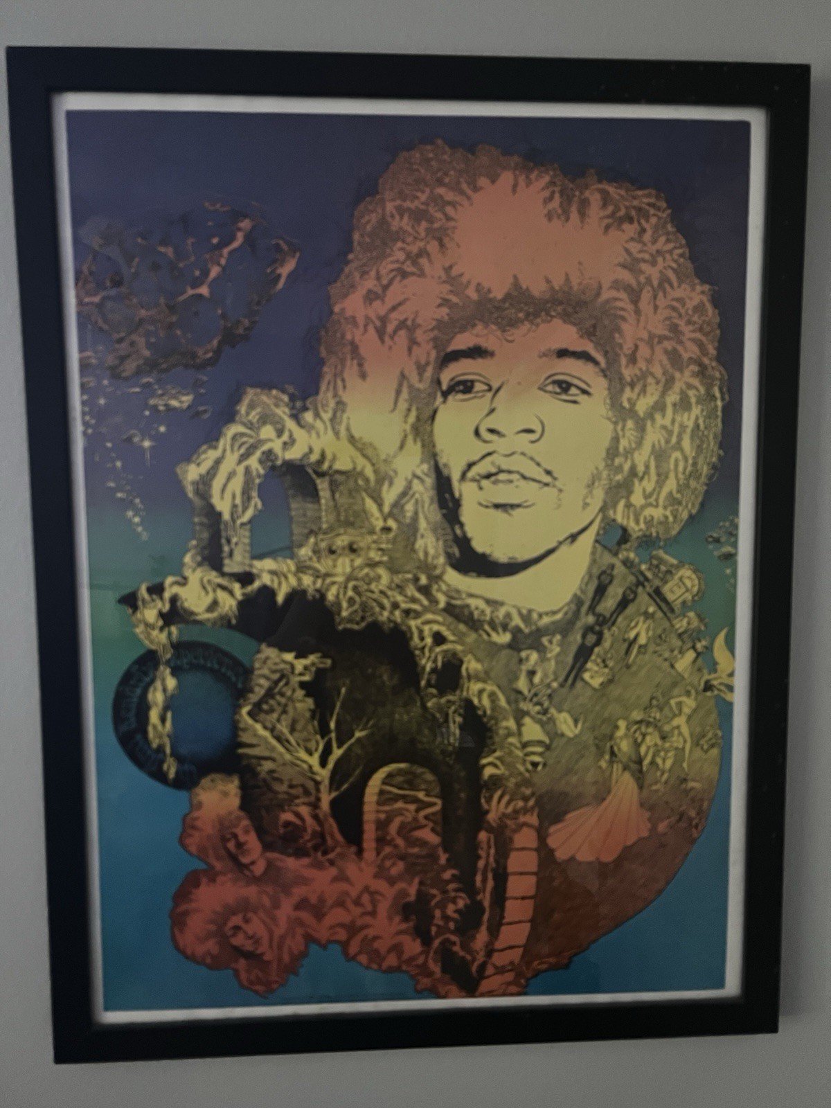 Vintage 1960’s The Jimi Hendrix Experience Cool Art Poster Full Size