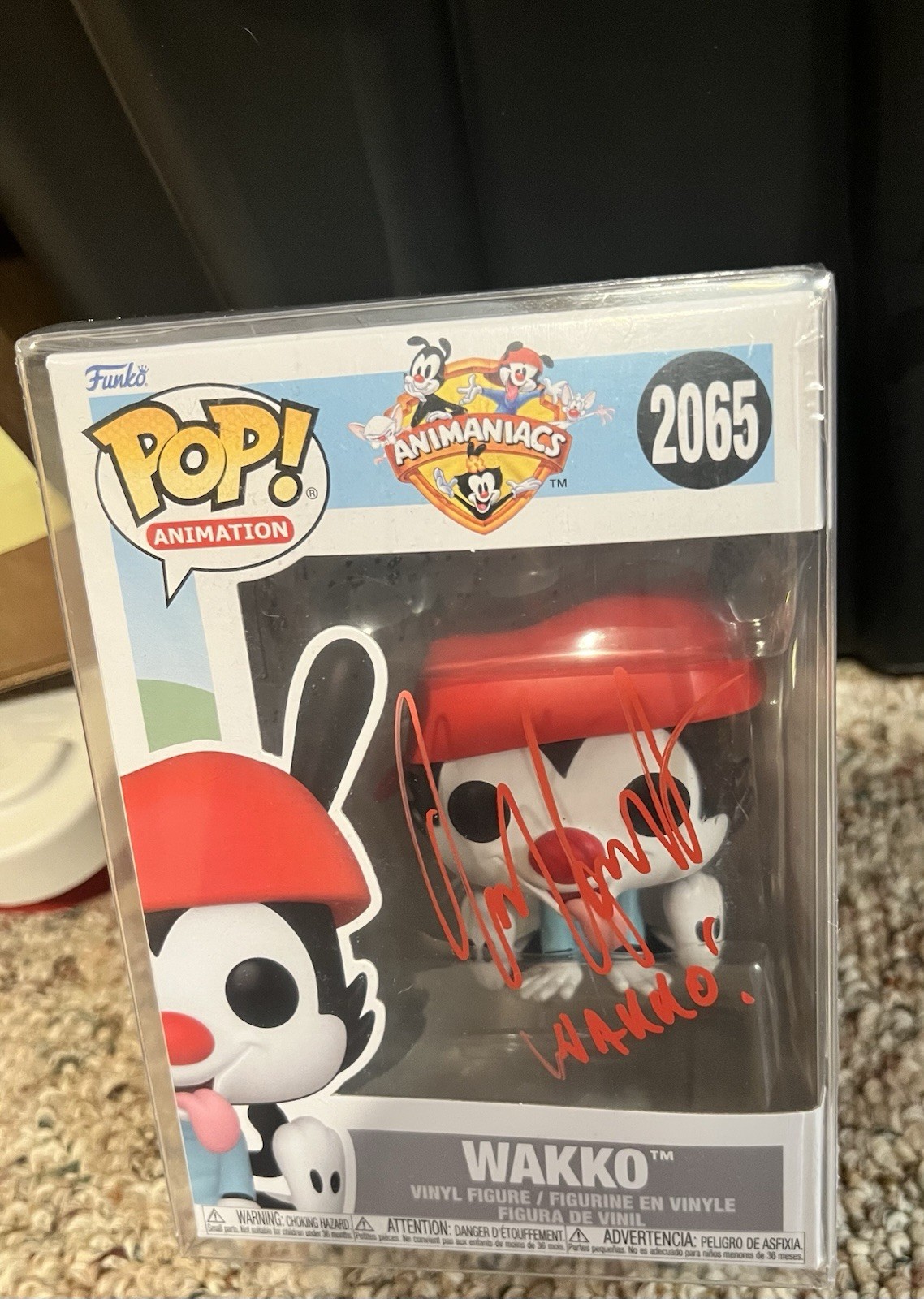 Jess Harnell Autographed Wakko Cartoon Animaniacs Funko Pop #2065 OC Marketing