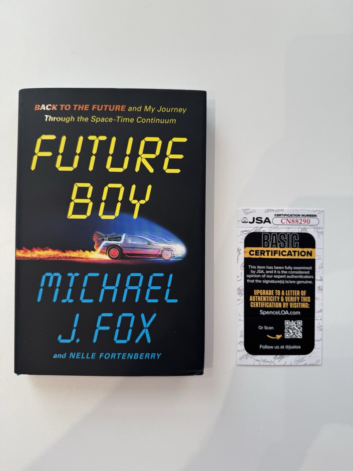 Michael J Fox Signed Future Boy Book Back to the Future JSA Autograph AUTO BTTF
