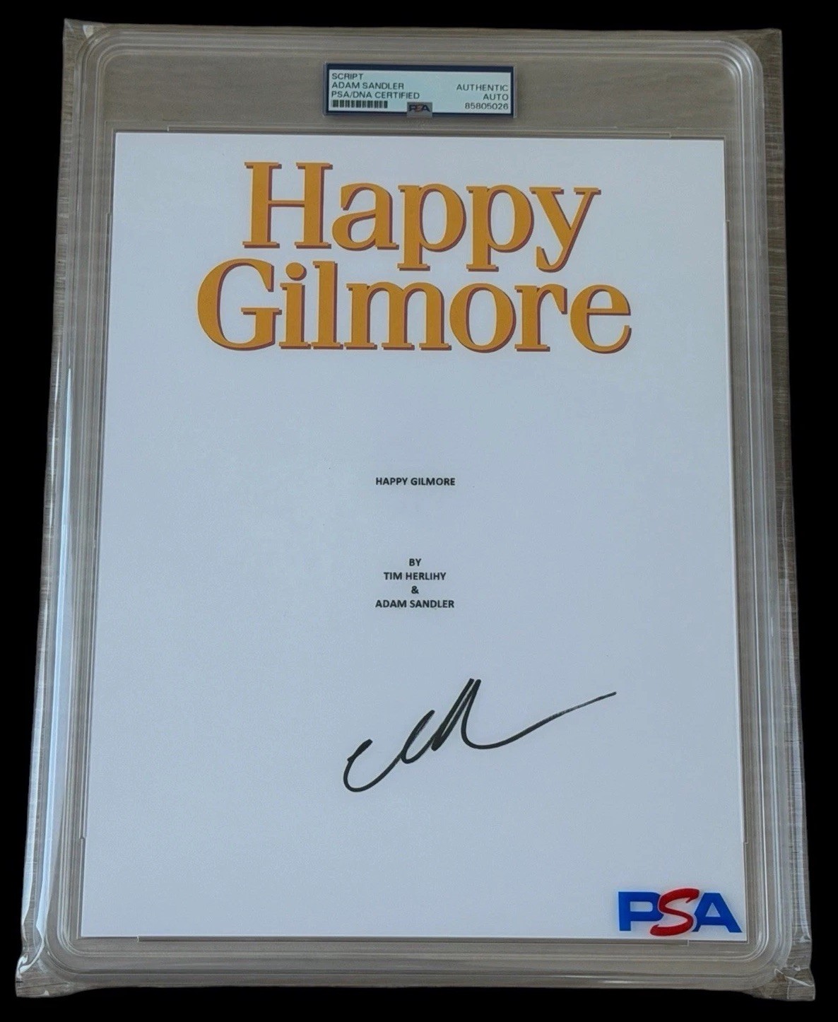 Adam Sandler Signed Happy Gilmore Movie Script PSA/DNA AUTO ENCAPSULATED