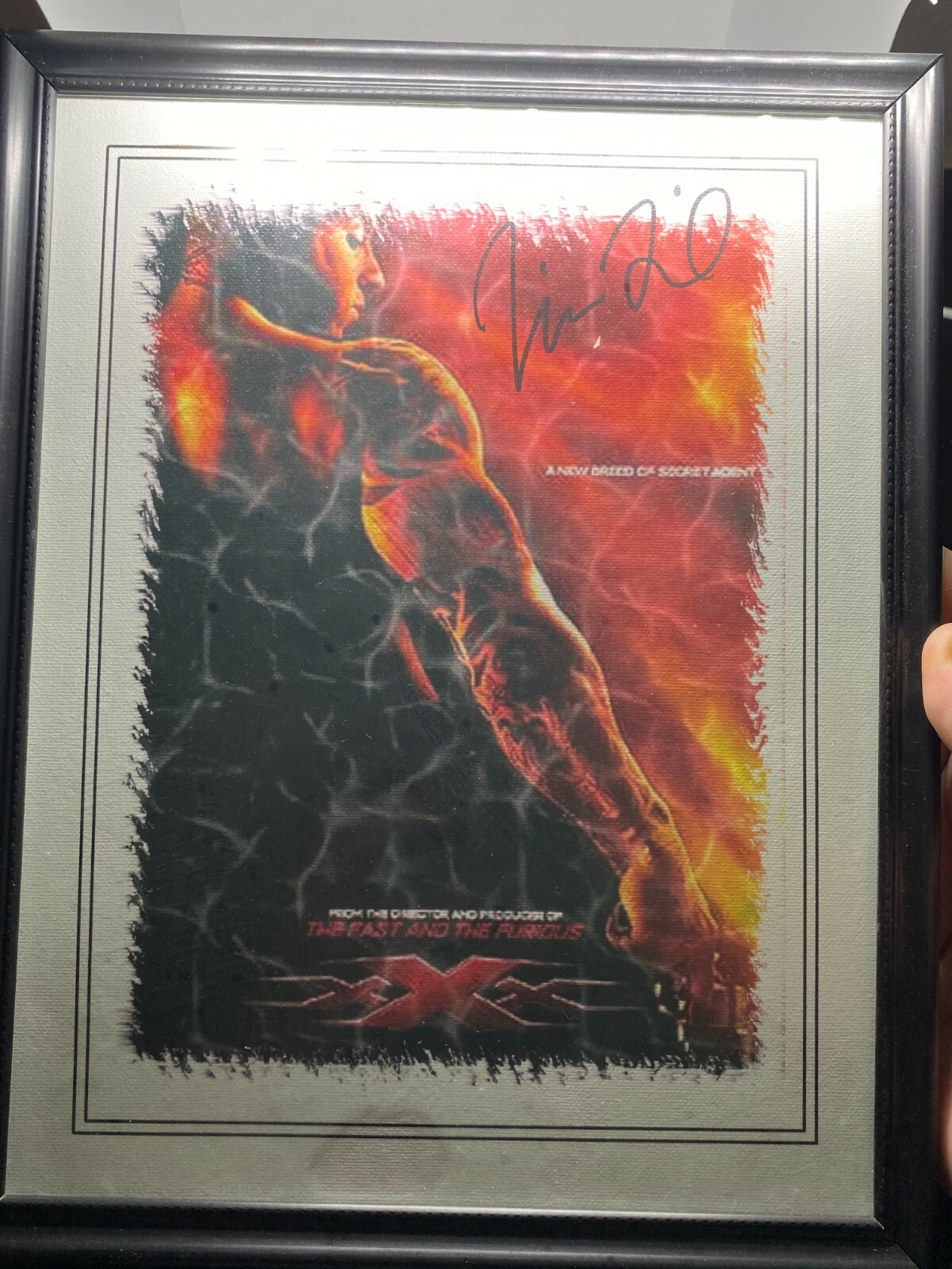 Vin Diesel Signed Canvas “XXX” Movie – Autographed – Abstract Art