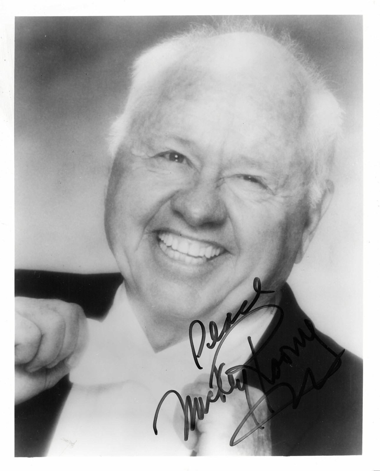 Mickey Rooney legendary actor REAL hand SIGNED Autographed 8×10 Photo