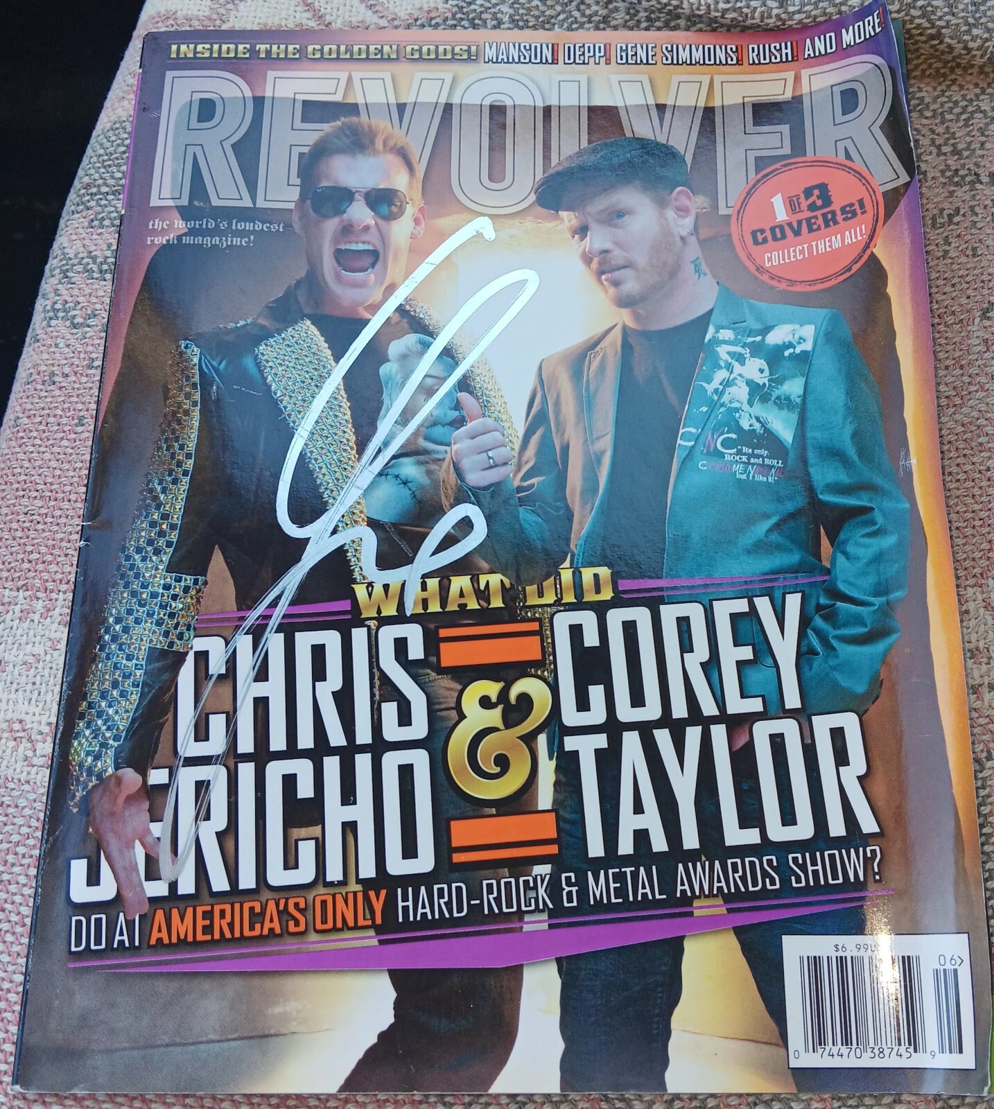 CHRIS JERICHO FOZZY SIGNED AUTOGRAPHED 2012 REVOLVER MAGAZINE COA WWE WRESTLING