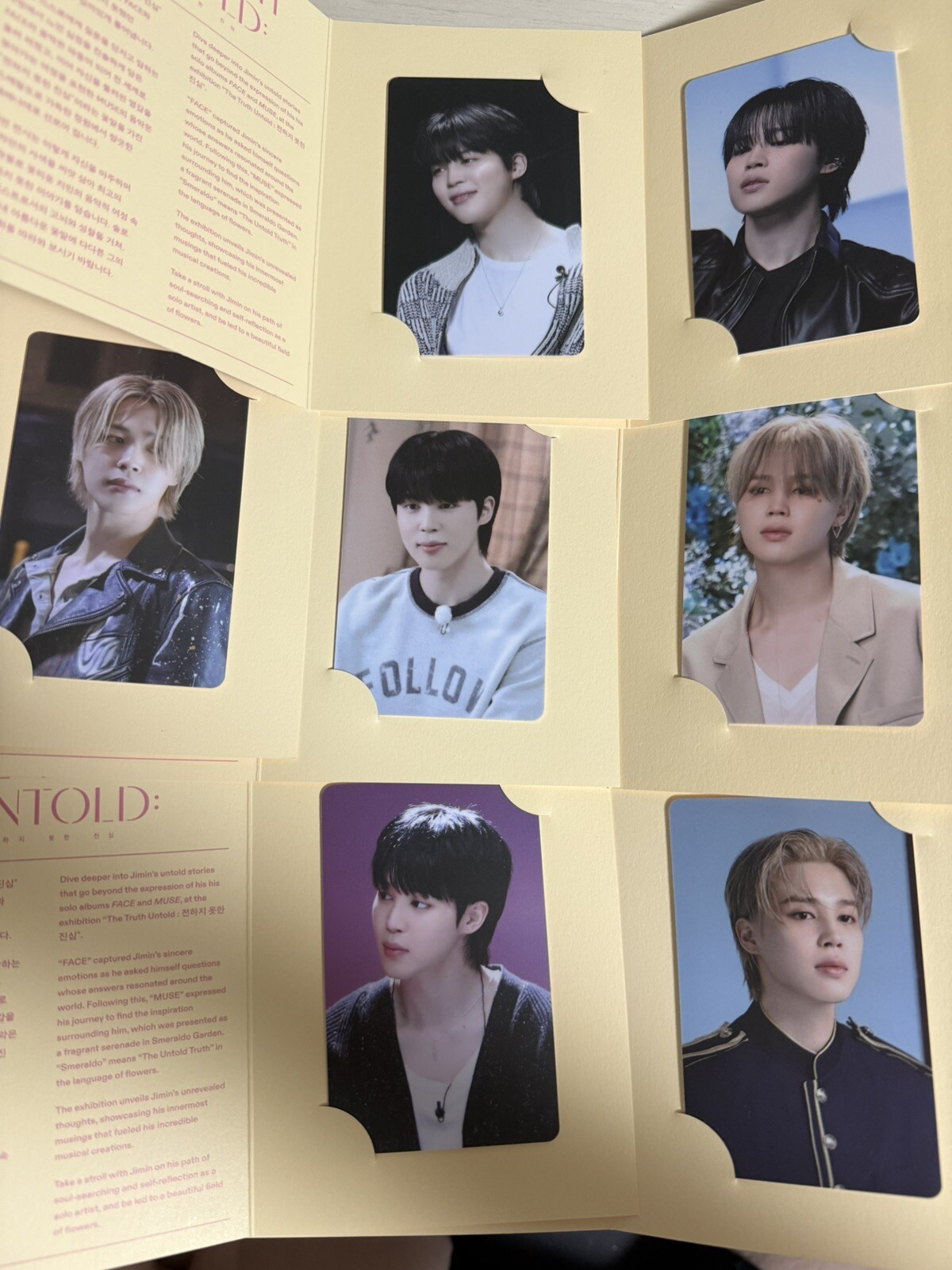 ‼️FULL SET‼️Jimin TRUTH UNTOLD Exhibition Random Photo Card + Music Note Ticket
