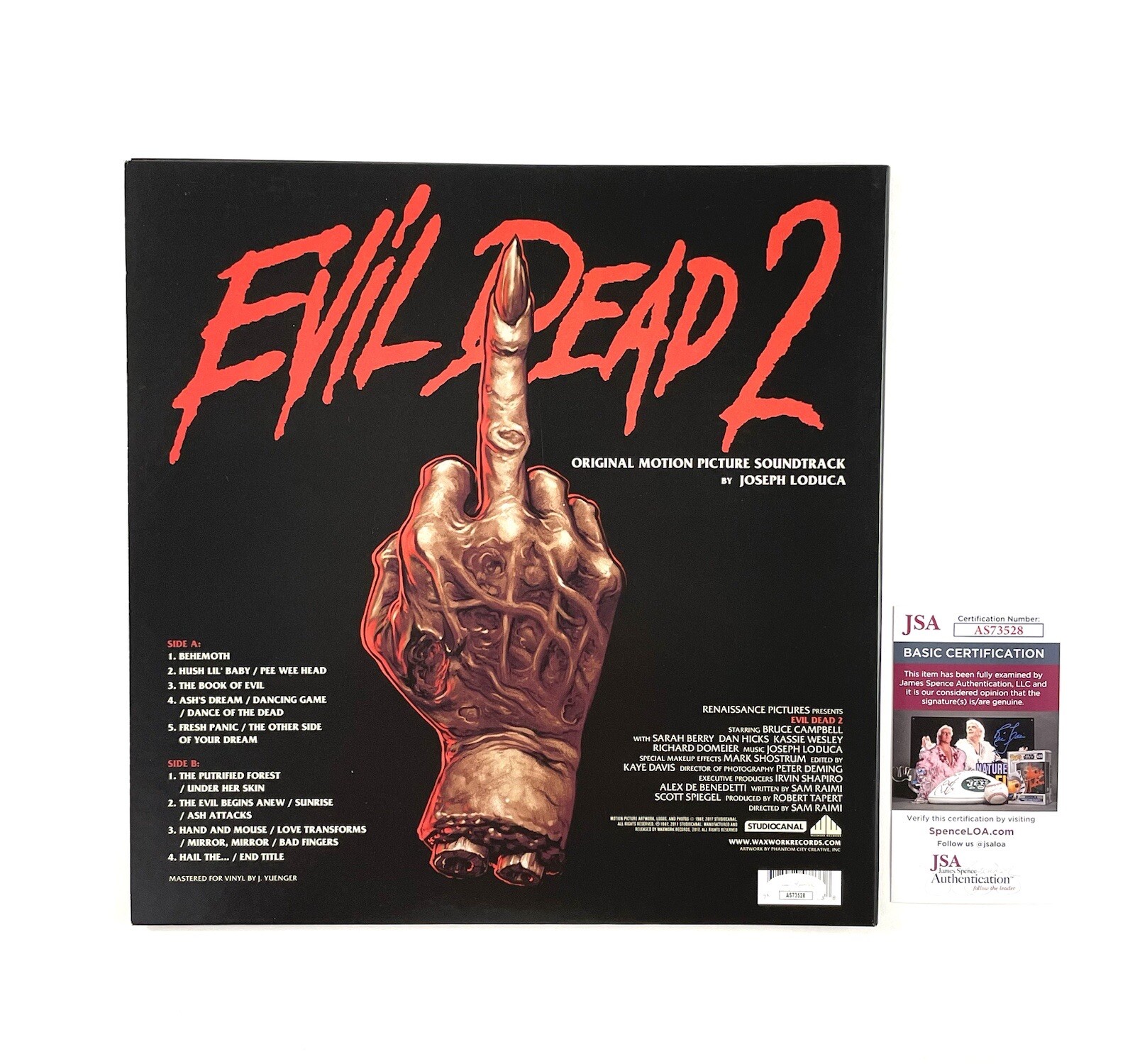 Evil Dead 2 Signed 30th Anniversary Waxwork Vinyl Soundtrack Tom Sullivan JSA