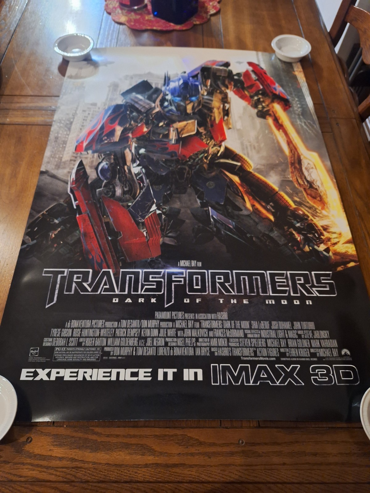 TRANSFORMERS 2011 DARK OF THE MOON Original IMAX Movie Poster D/S 27×40