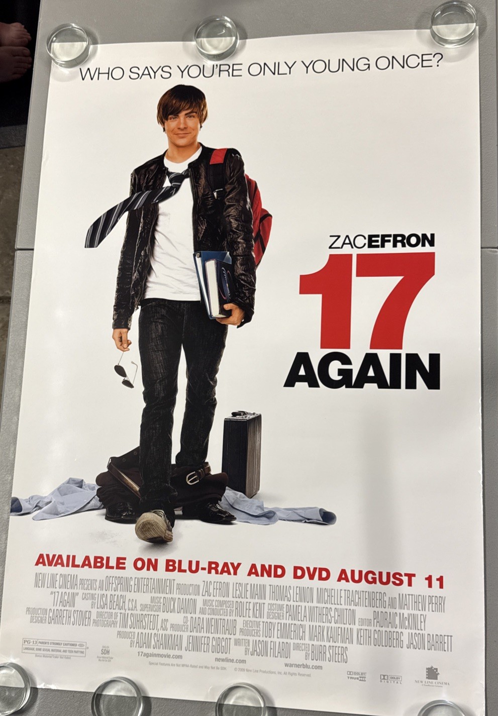 2009 17 Again Original One Sheet Rolled 27 X 40 Movie Store Poster. Zac Efron