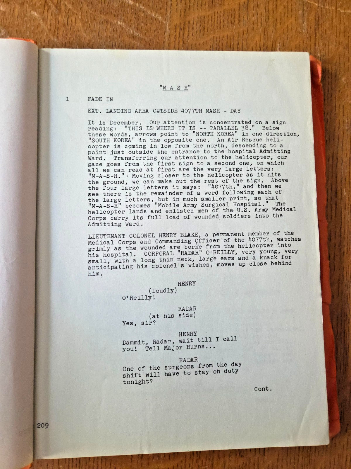 MASH 1968 Original Movie Script Screenplay w/ Cover by Ring Lardner Jr RARE film