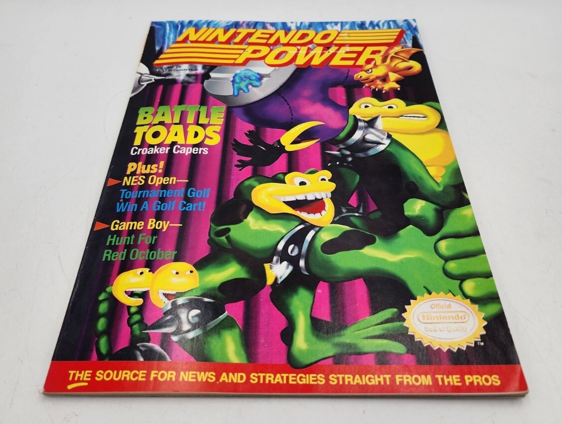 Nintendo Power Magazine # 25 June 1991 Battle Toads, Complete, Spy Hunter Poster