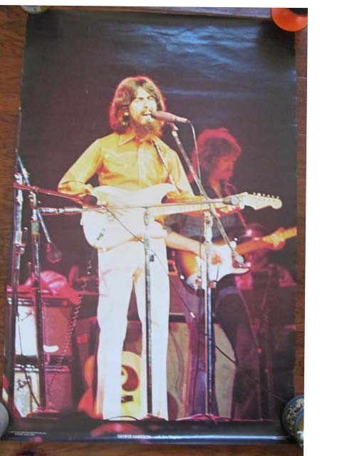 Vintage George Harrison & Eric Clapton Poster in Concert 1973 Great Western Dist