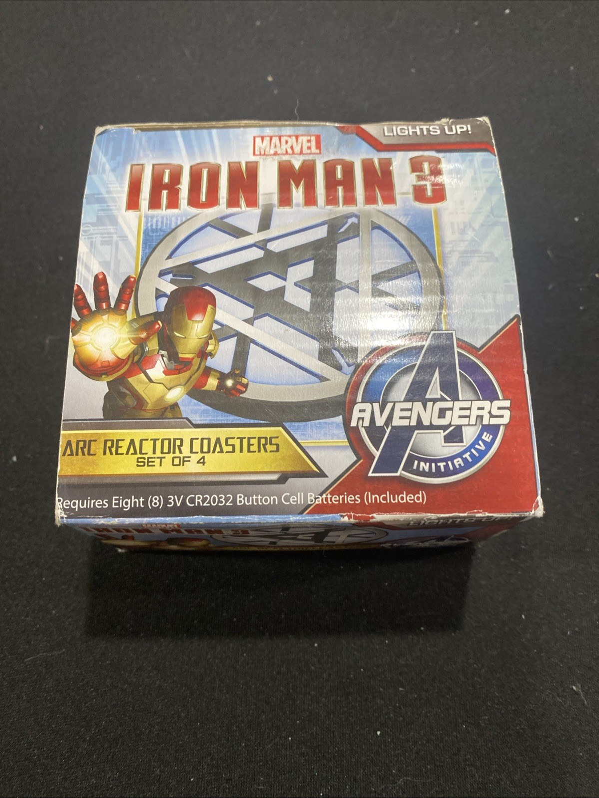 Marvel Iron Man 3 Light Up Arc Reactor Coasters Set of 4 Avengers Initiative