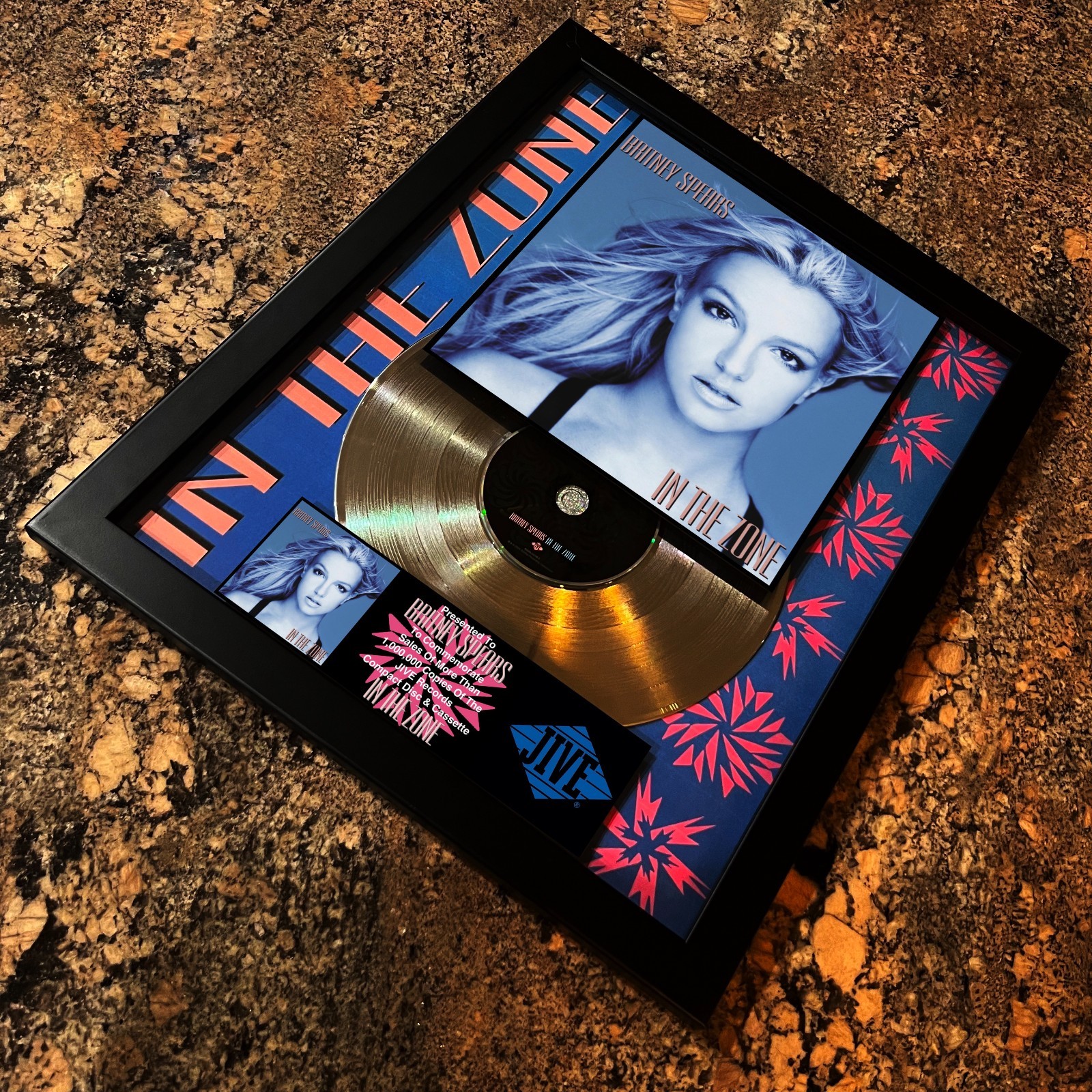 Britney Spears ( IN THE ZONE ) Platinum Music Award Vinyl LP Record CD