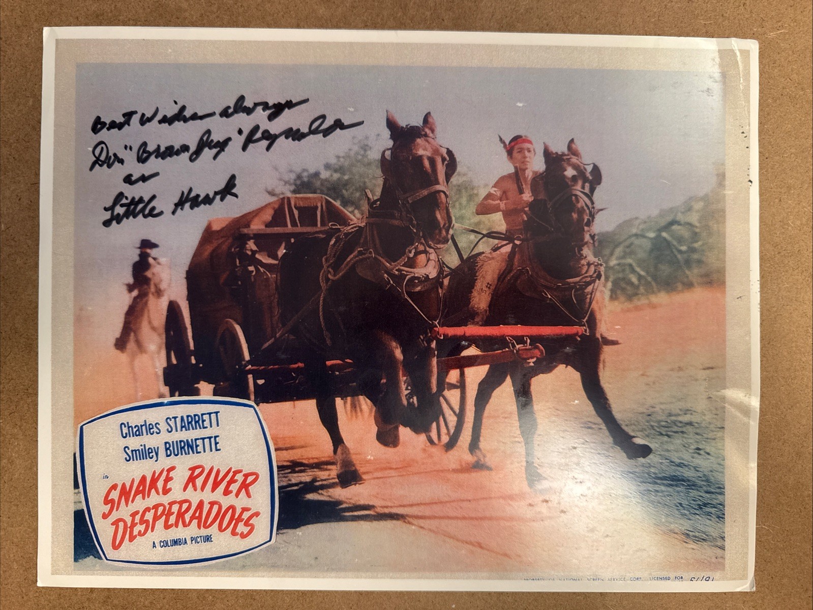 DON “Little Brown Jug” REYNOLDS “Little Hawk” AUTOGRAPHED Photo SNAKE RIVER