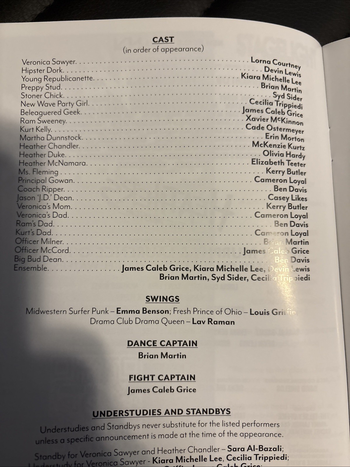 Heathers The Musical Off Broadway Program not Playbill New World Stages 2025