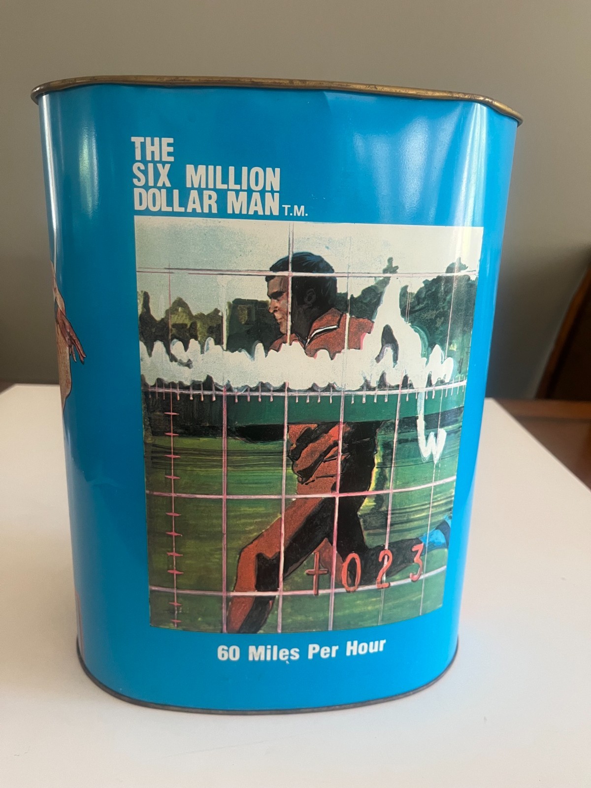 Original 1976 Six Million Dollar Man Trash Can