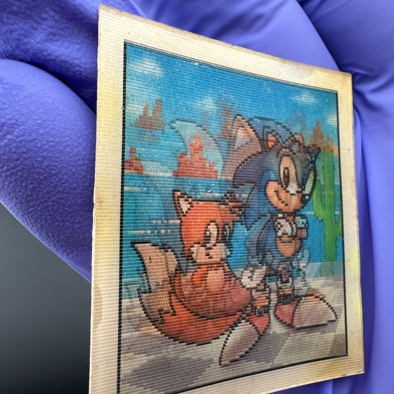 Sonic the Hedgehog 2 Sega Game TAILS Cookie Crisp Promo Lenticular Tip Card USED