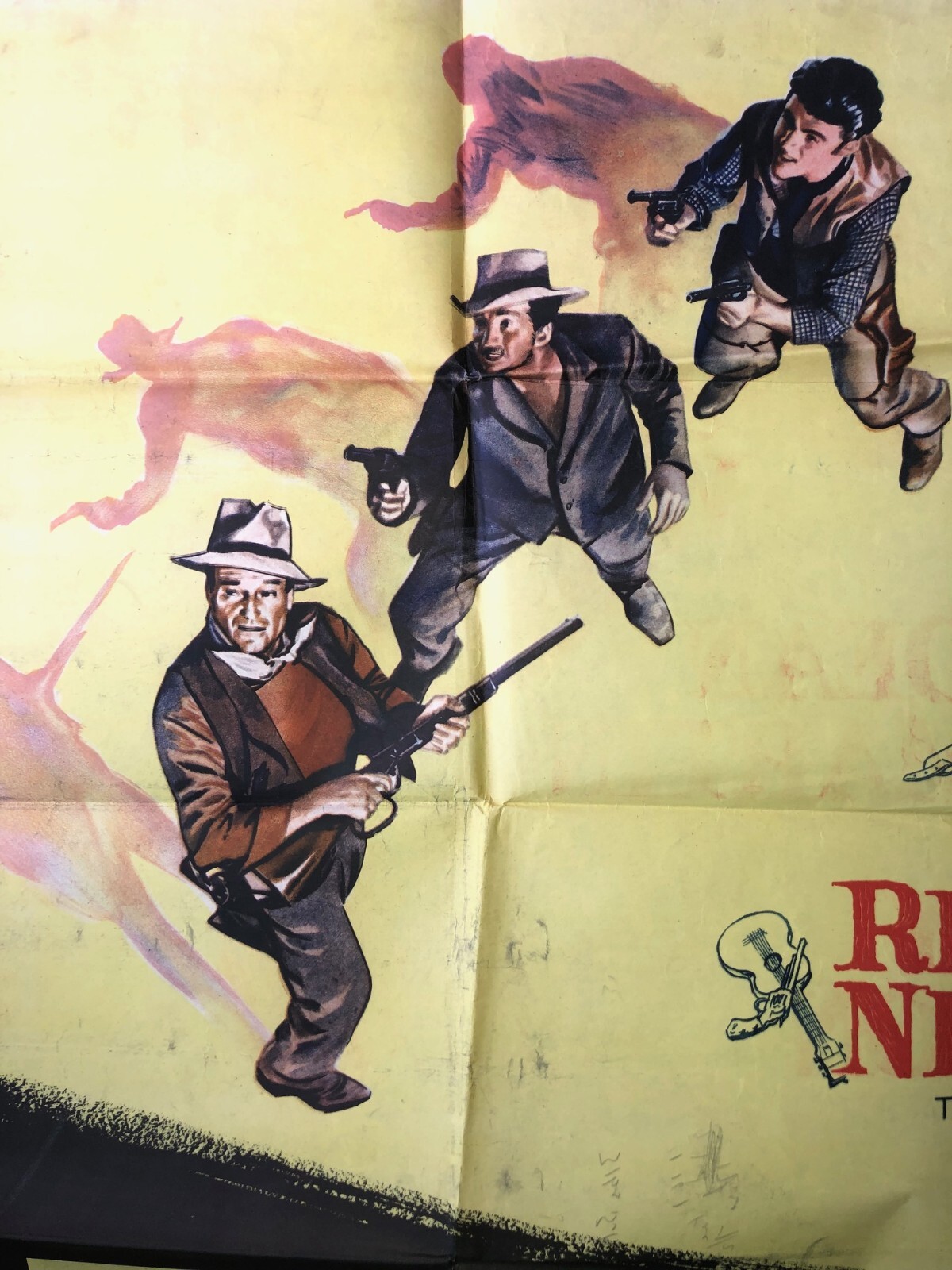 Rio Bravo 1959 John Wayne Dean Martin Original 30×40 British Quad Movie Poster