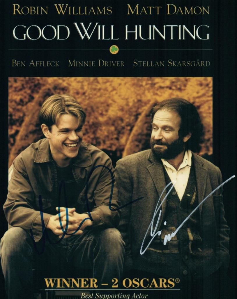 Matt Damon Robin Williams autographed 8×10 signed Photo Picture with COA