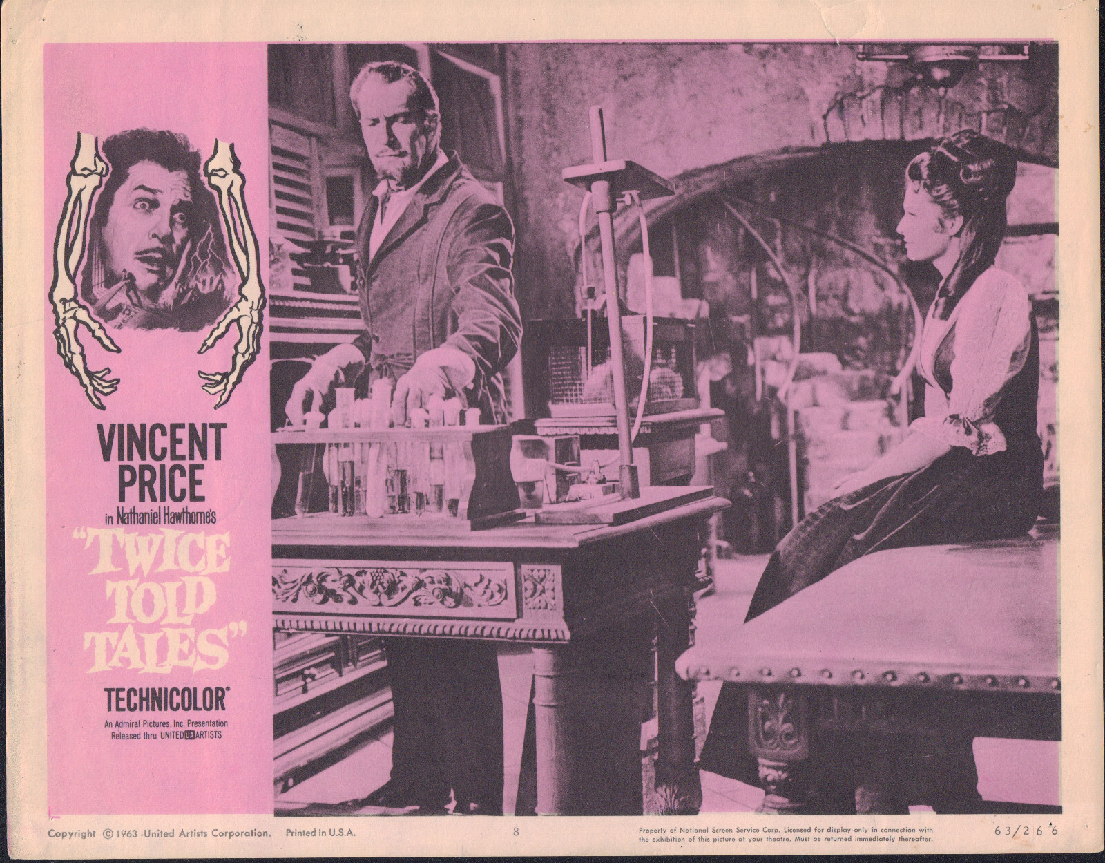 TWICE TOLD TALES original 1963 lobby card VINCENT PRICE 11×14 movie poster