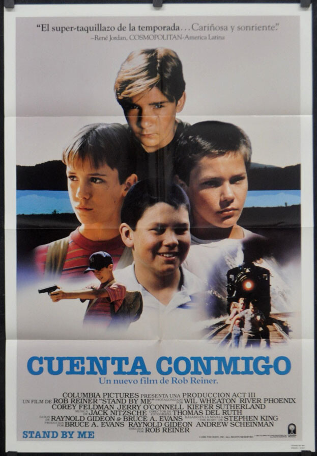 Stand By Me 1986 ORIGINAL 27X39 SPANISH MOVIE POSTER WIL WHEATON RIVER PHOENIX