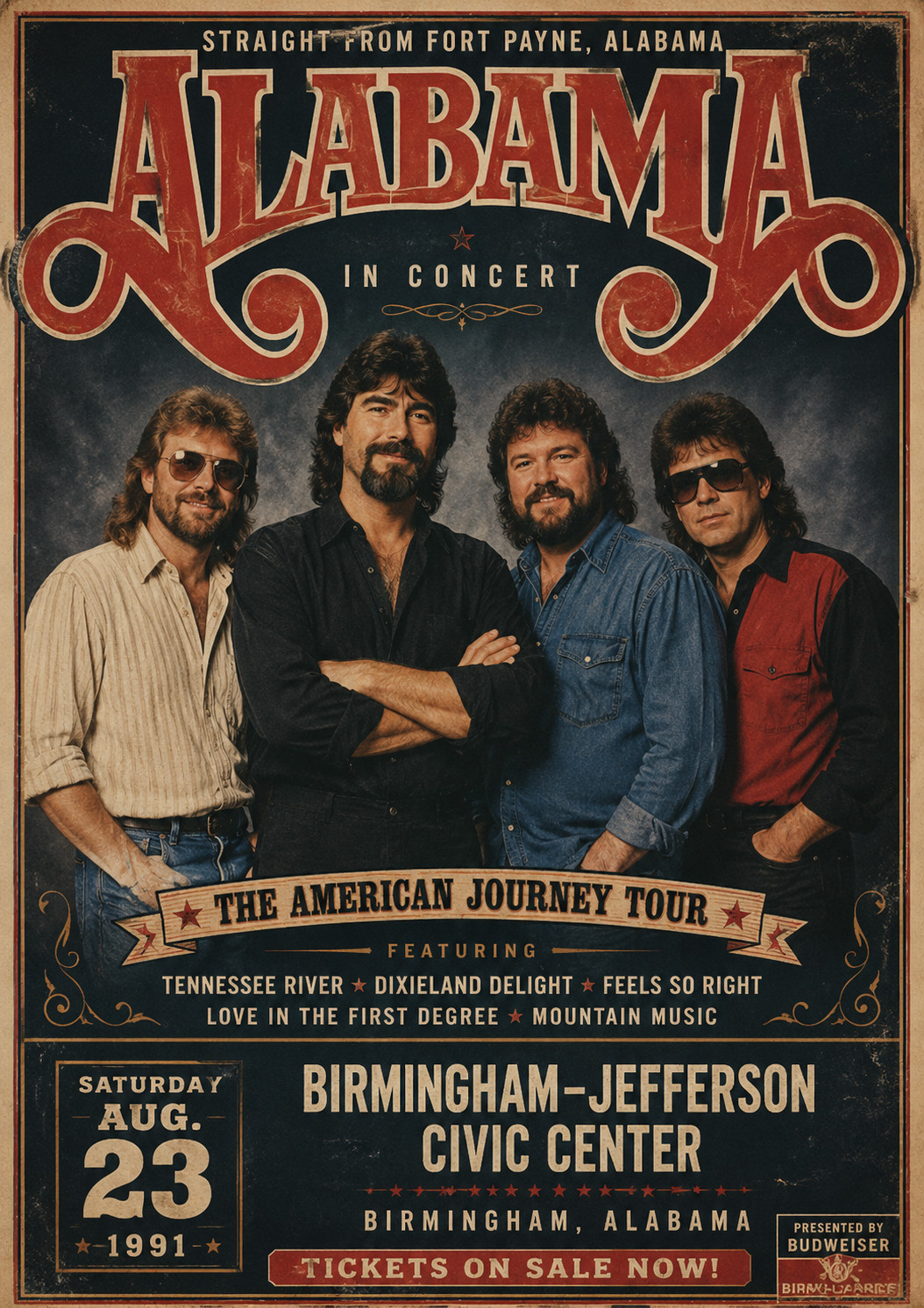 2025 ALABAMA CONCERT POSTER WALL ART PRINT NASHVILLE TENNESSEE SIZE 11 X 17 INCH