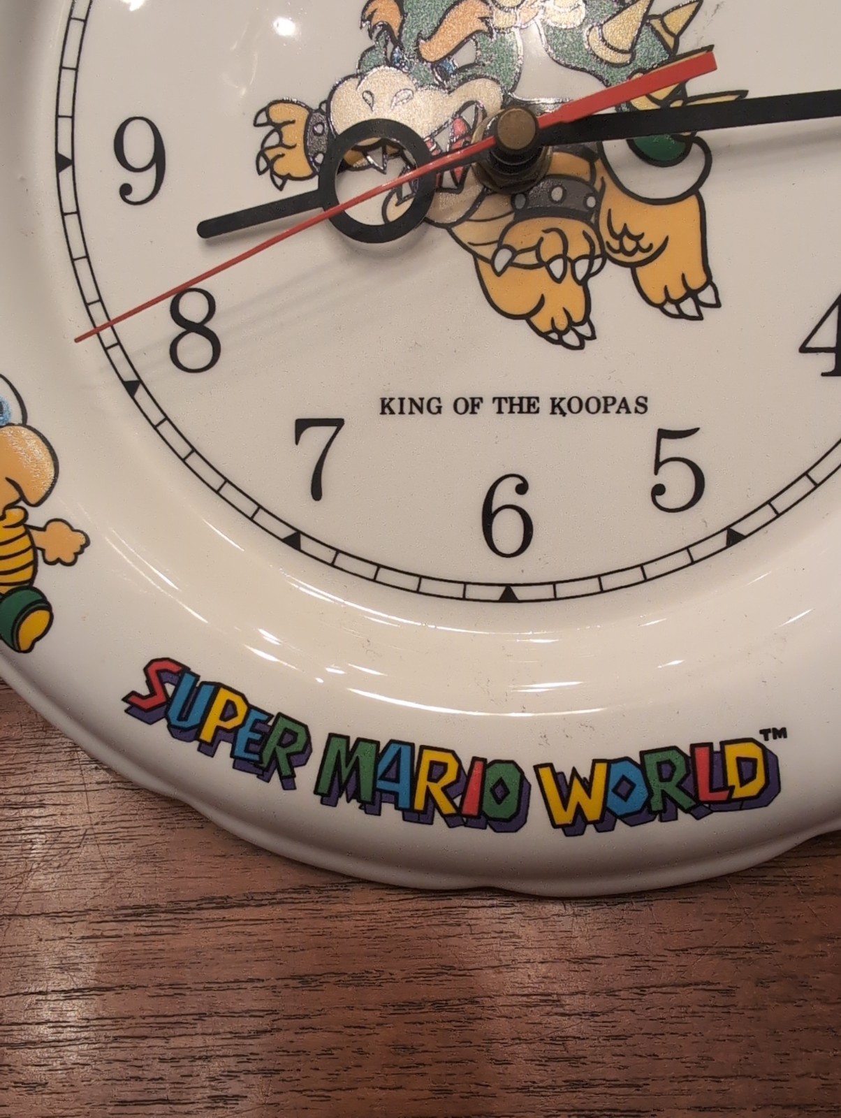 1993 Super Mario Bros Bowser Ceramic Wall Clock Rare Tested Working