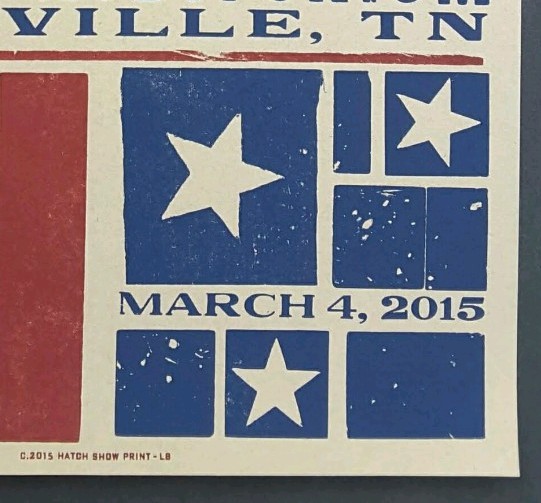 WILLIE NELSON Hatch Show Print Nashville RYMAN March 4, 2015 Concert Poster BLUE