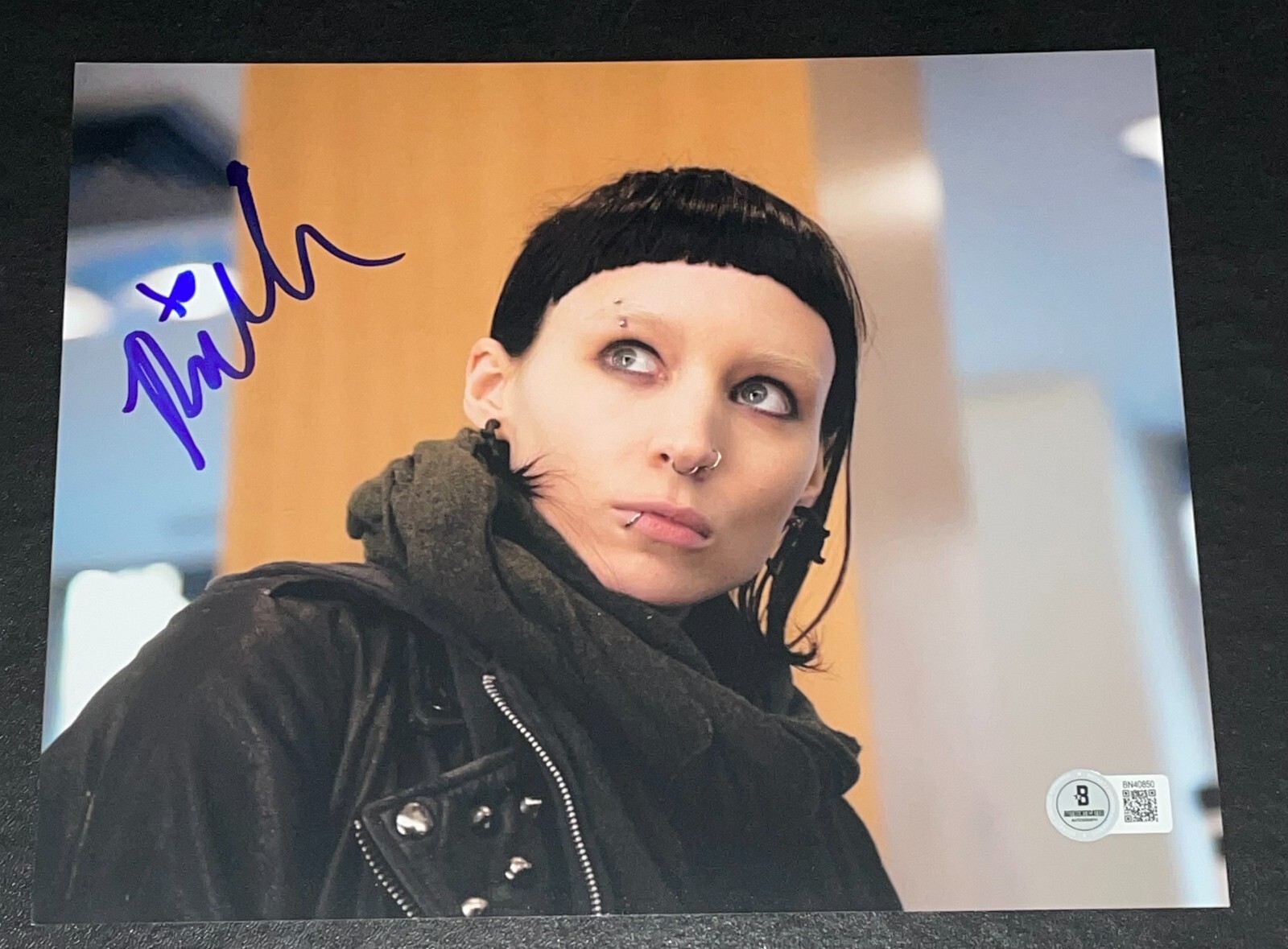 Rooney Mara Signed Autograph 8×10 Photo The Girl with the Dragon Tattoo BAS NY B