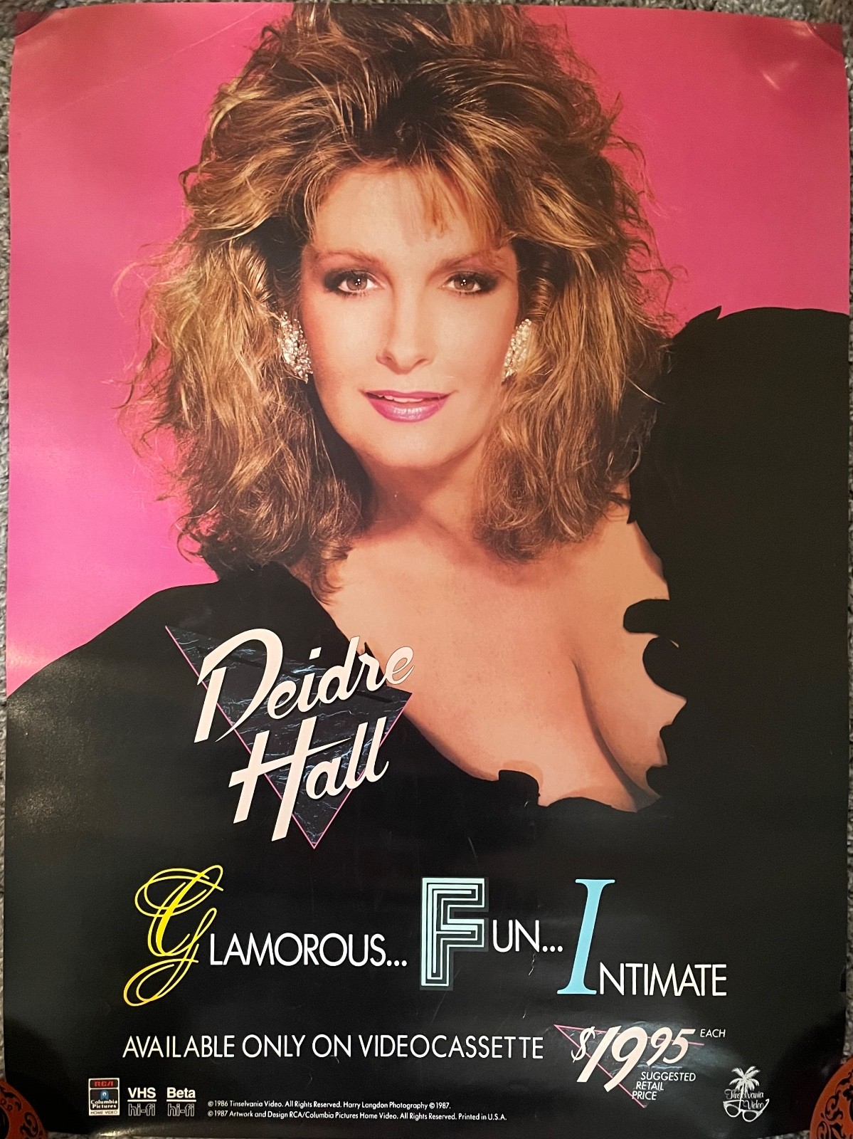 Deidre Hall 1987 Original Home Video Store Poster 18×24 VF Rolled RCA VHS Promo