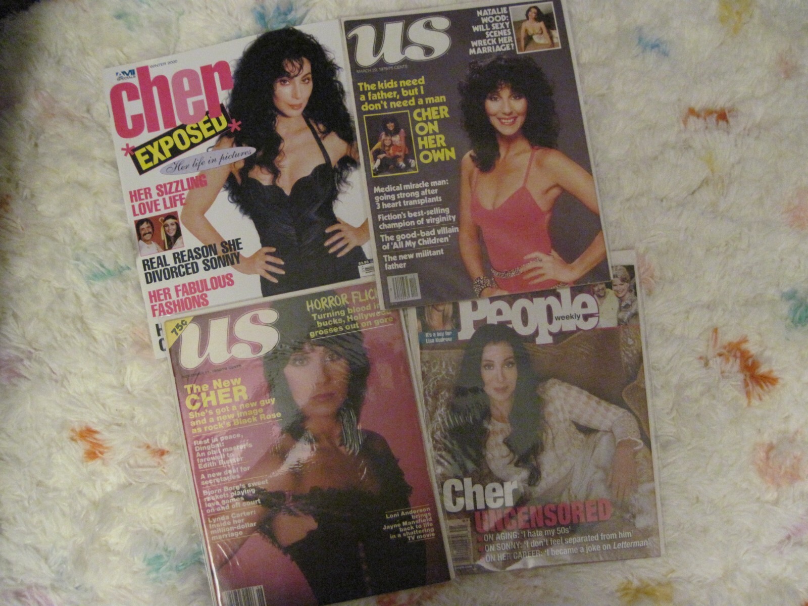 CHER EXPOSED TRIBUTE Magazines + 3 US People Retro Black Rose Sonny Bono RARE!