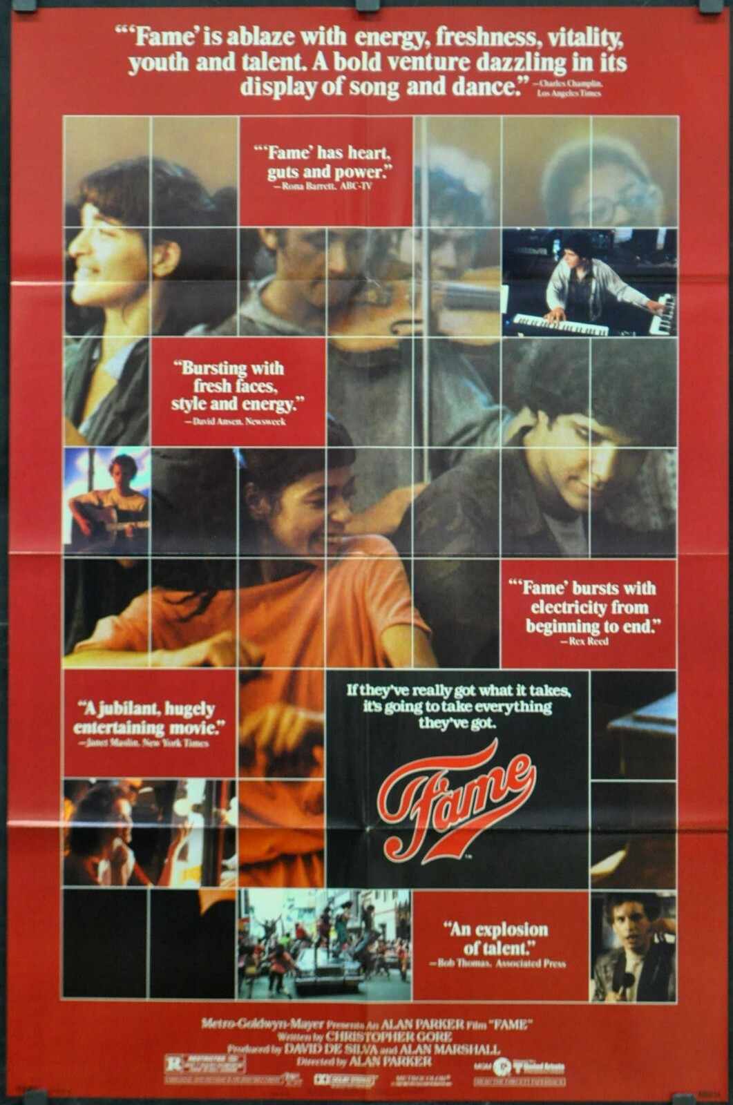 FAME 1980 ORIGINAL 27X41 MOVIE POSTER REVIEWS IRENE CARA EDDIE BARTH LEE CURRERI