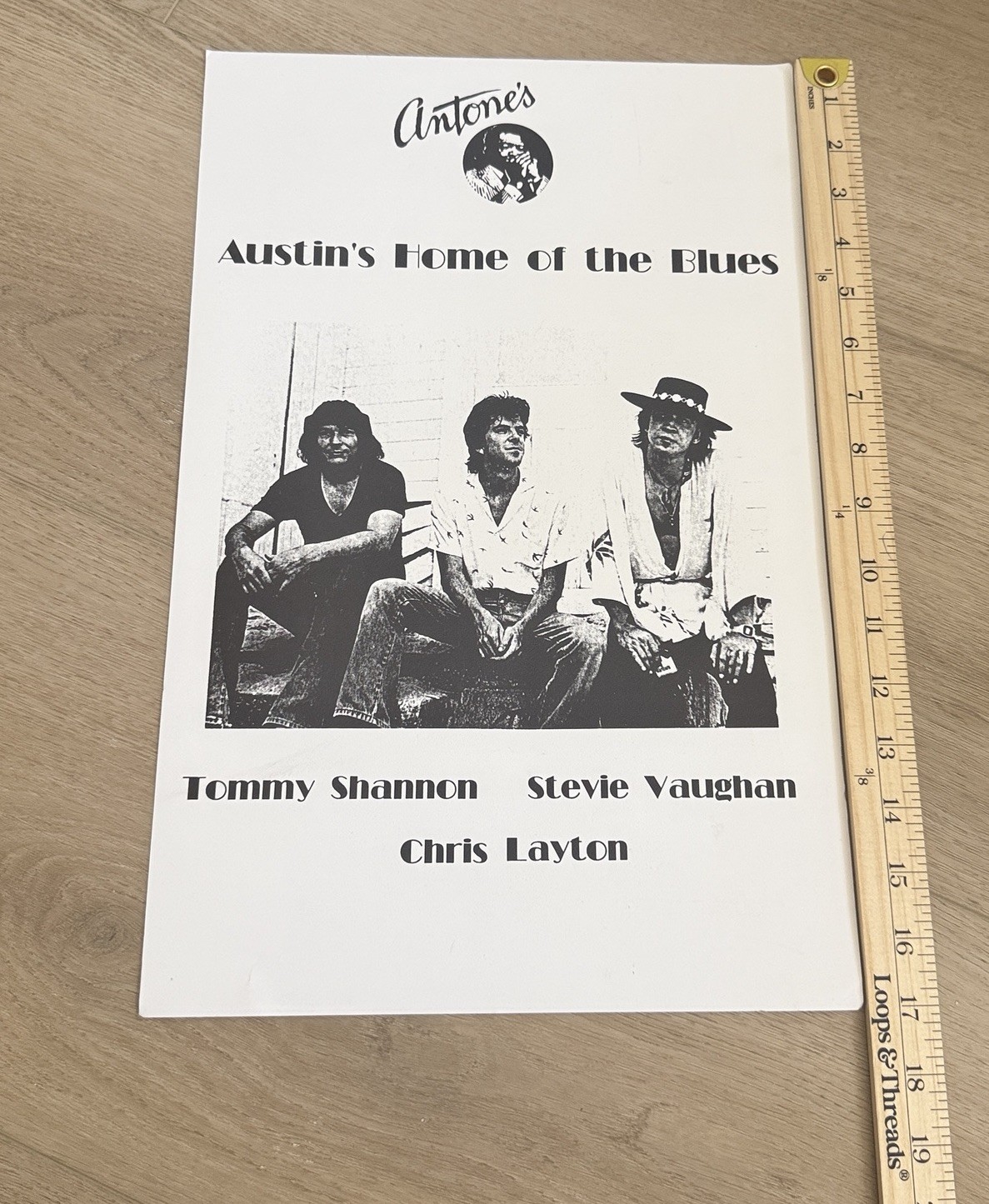Stevie Ray Vaughan / Double Trouble Vintage Antone’s Playbill Poster 11″x17″