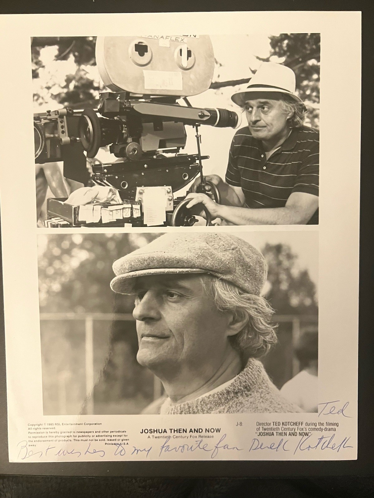 Director Ted Kotcheff ~ Autographed Photo ~ 8”x10” ~ 1985 ‘Joshua Then and Now’