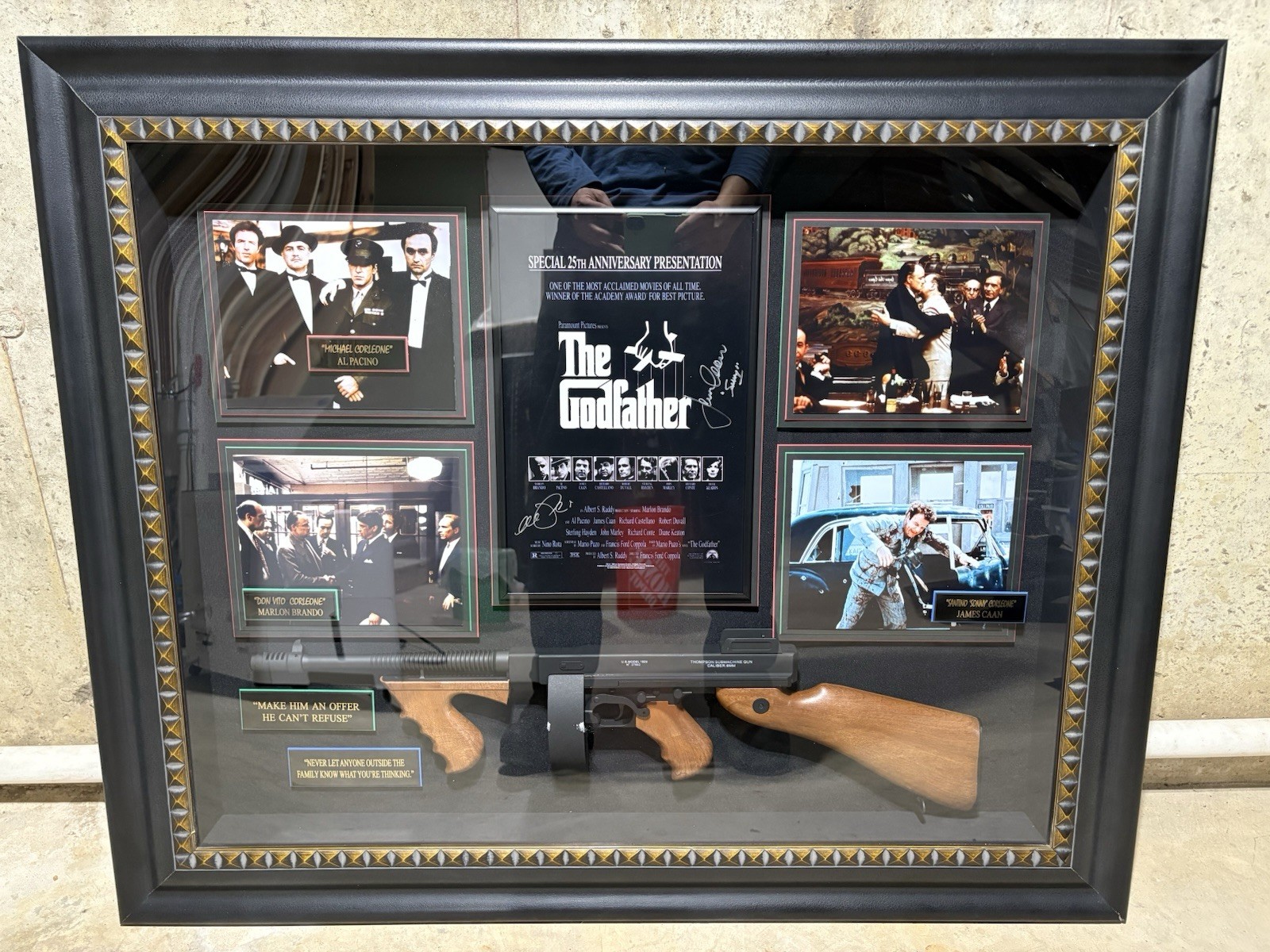 The Godfather Signed Shadowbox Display 46 x 38 James Caan & Al Pacino Autographs