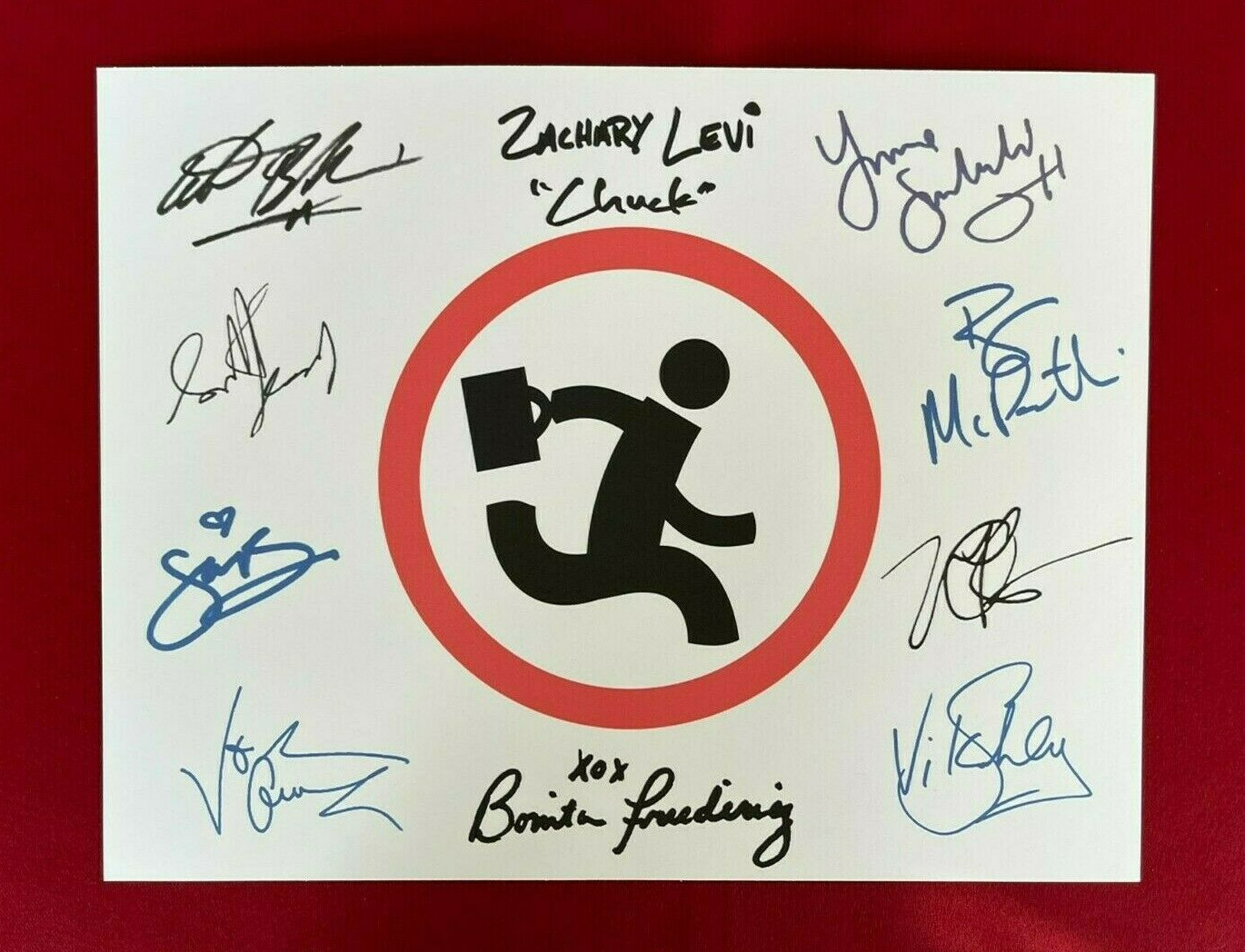 Chuck “Nerd Herd” Title Card Cast-Signed- 8.5×11- Autograph Reprints