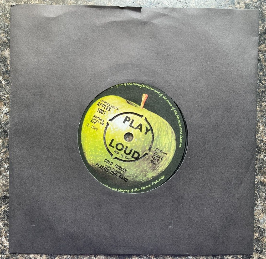 John Lennon Plastic Ono Band Cold Turkey Vinyl Single Apple UK Mint