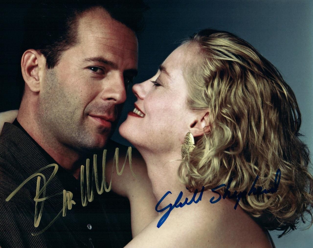 Bruce Willis Cybill Shepherd Autographed 8×10 Photo Signed Picture Pic Nice COA