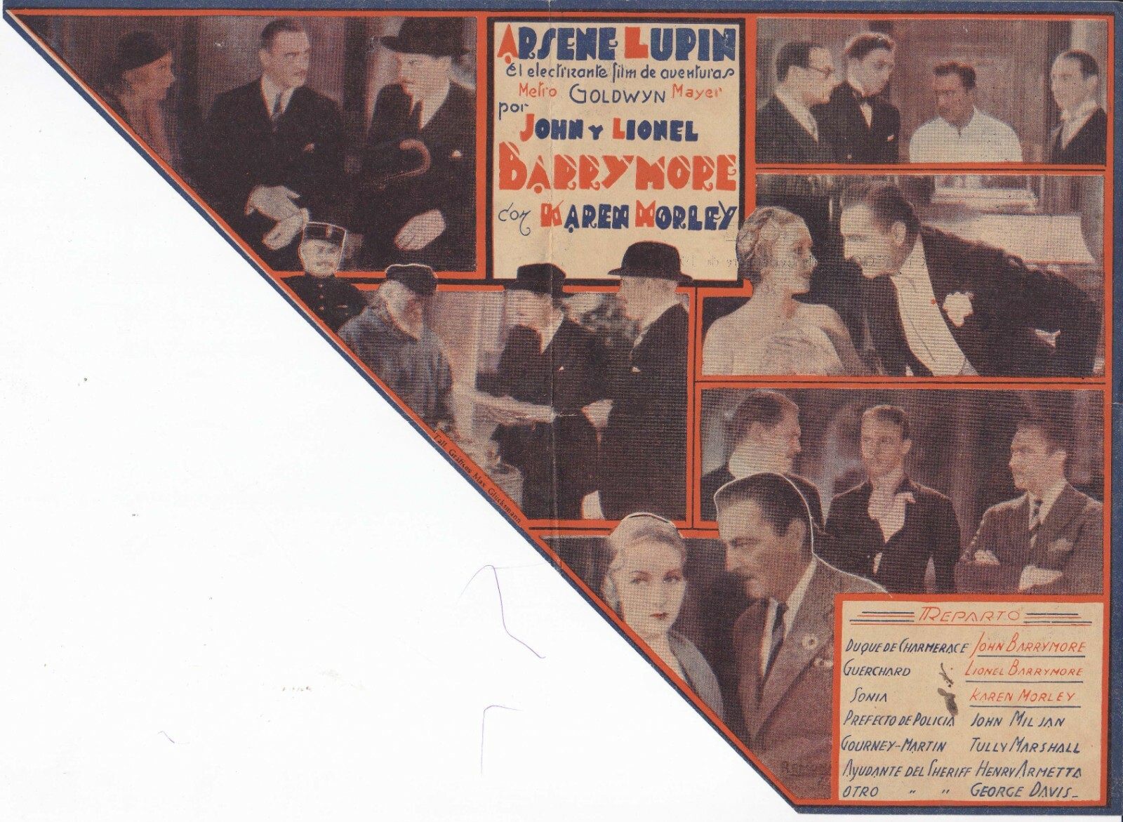 JOHN BARRYMORE “ARSENE LUPIN” GORGEOUS 1935 MGM MOVIE HERALD