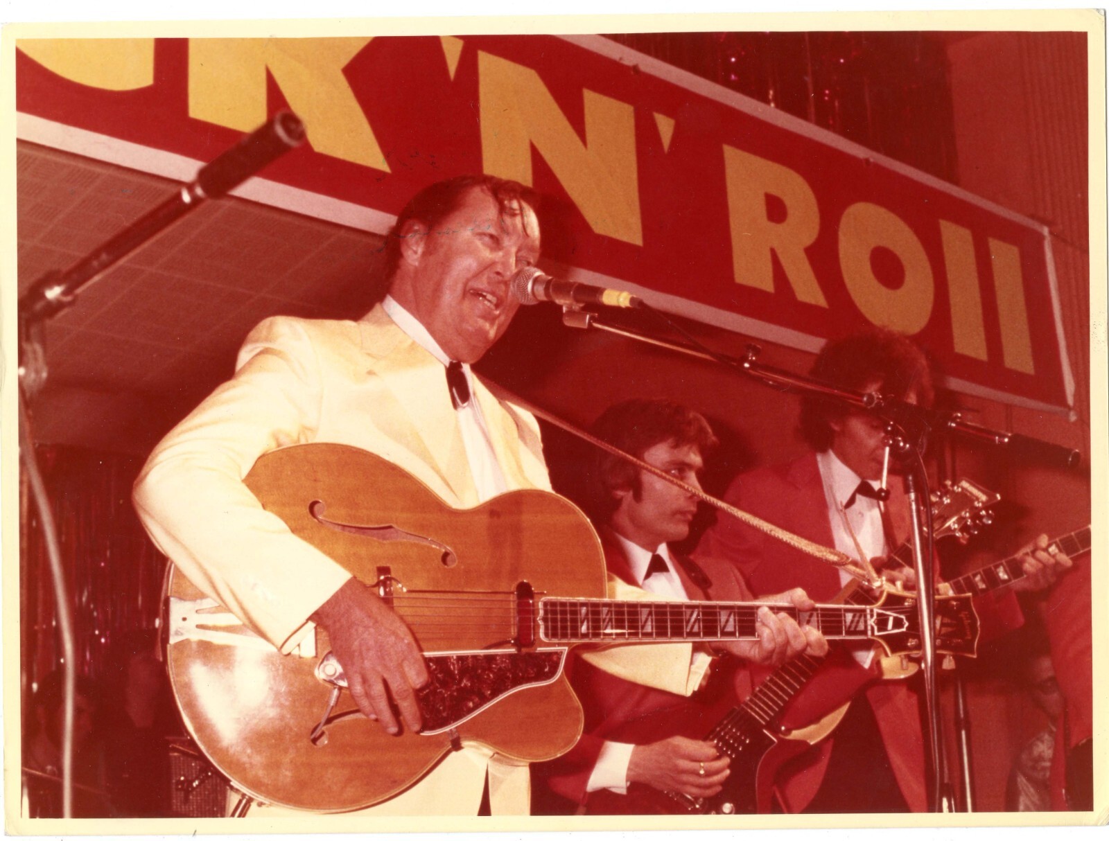 Bill Haley and band photo, snap shot at live show, in the seventies, f18849