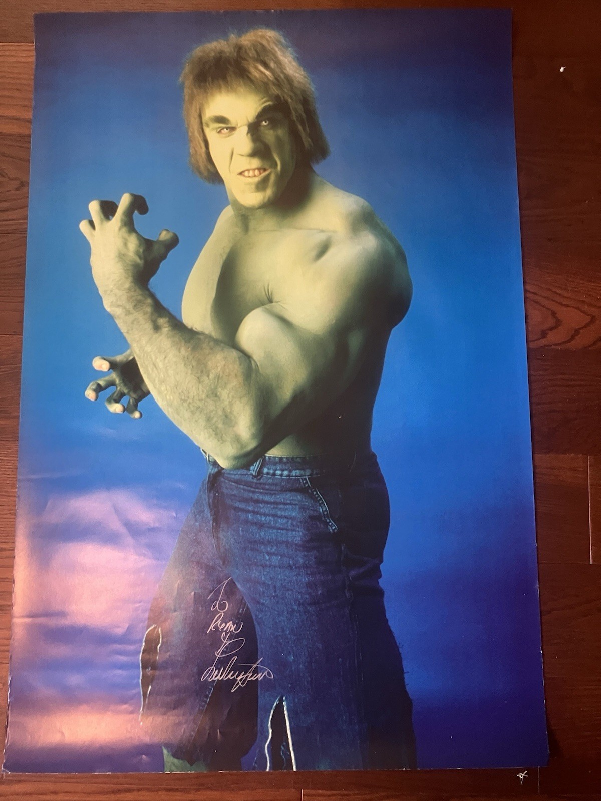 Lou Ferrigno Autographed The Incredible Hulk Classic Poster 36×24 inches
