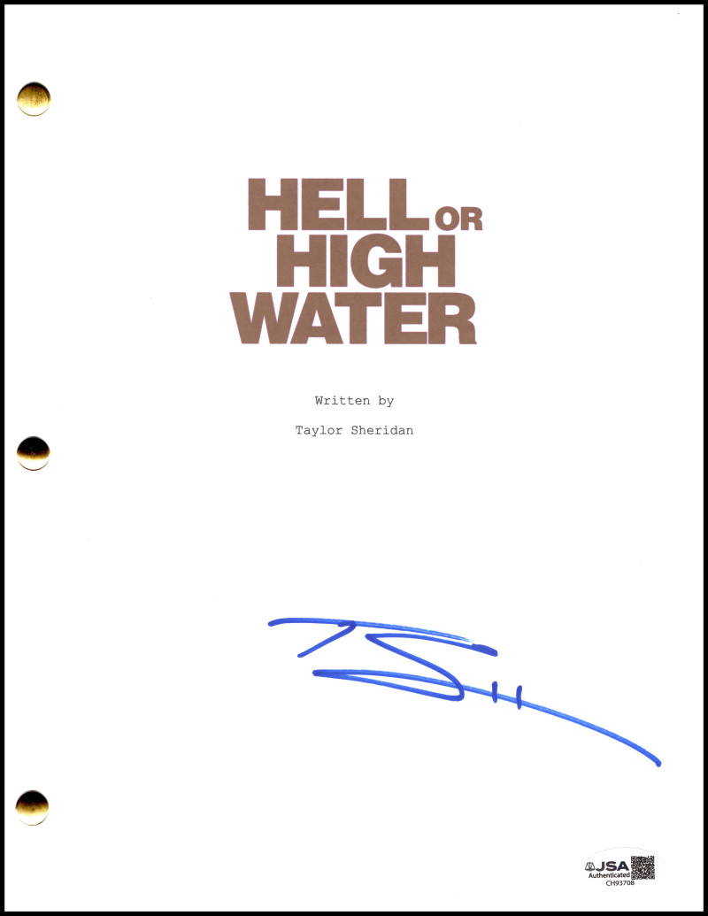 Taylor Sheridan Signed Autograph Hell or High Water Full Script w/ JSA COA